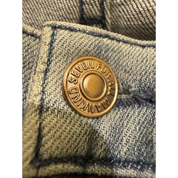 7 For All Mankind-Wmns Roxanne Ankle Jeans-Lt Wash-SideStripe Frayed Hems-size25 - Picture 12 of 16